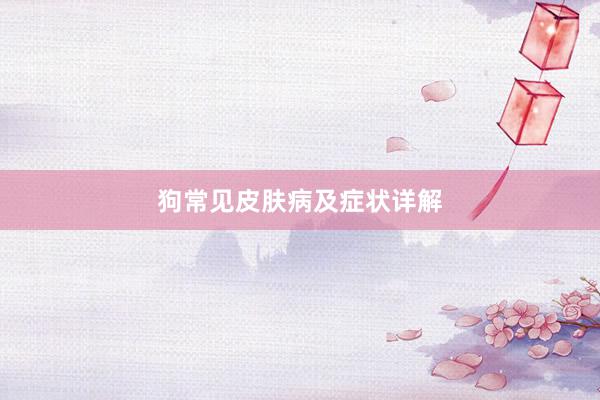 狗常见皮肤病及症状详解